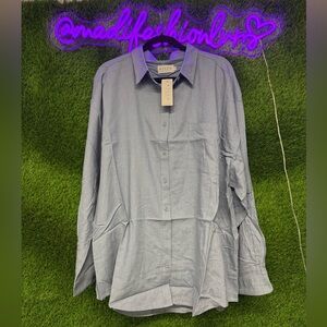 Risen Steel Blue oversized linen and viscose shirts